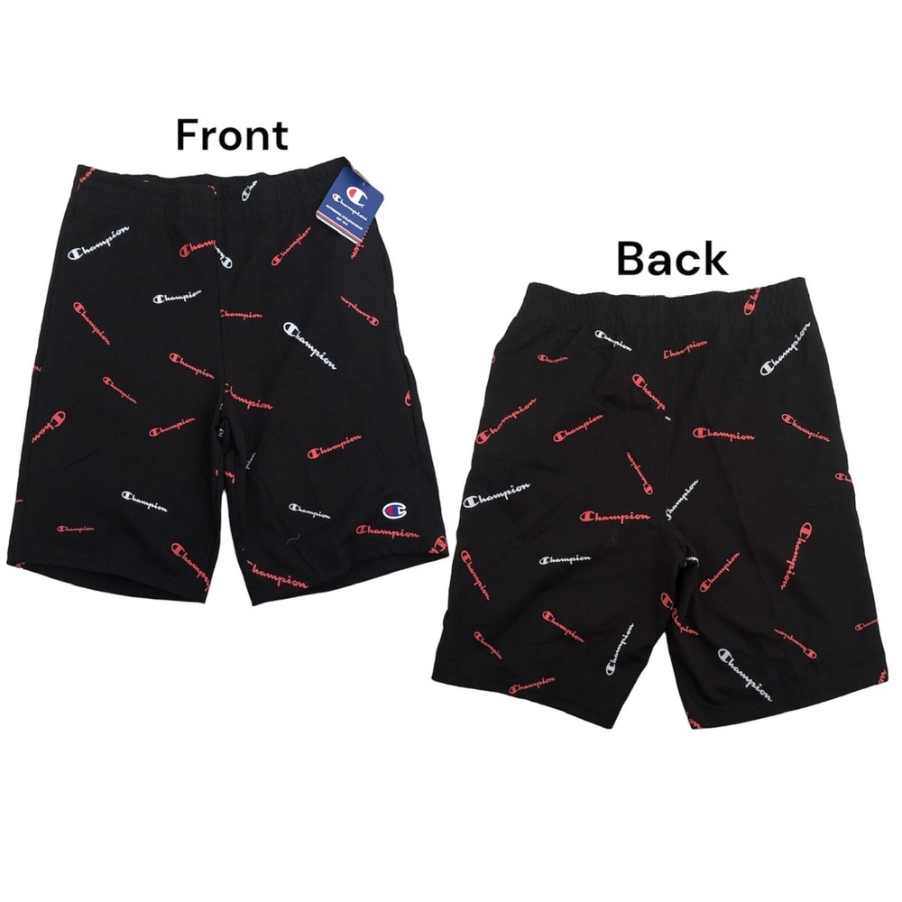 Champion Boys Size L Tossed Print FT Shorts NEW Black
